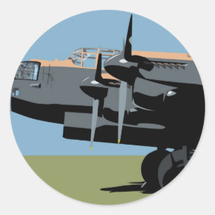 Avro Lancaster Bomber Classic Round Sticker