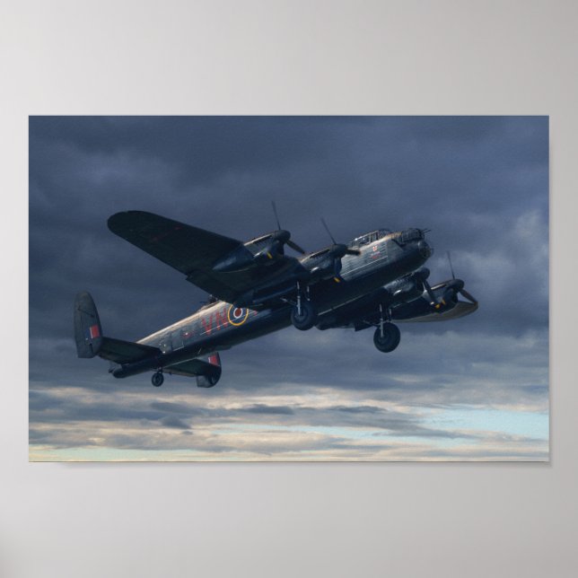 Avro Lancaster bomber in the sky Poster (Front)