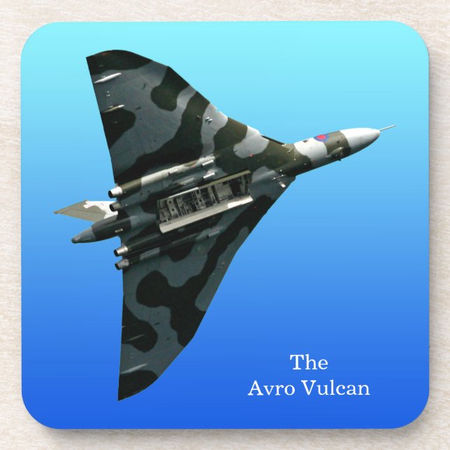 Avro Vulcan Delta Wing Bomber on blue gradient Coaster (Front)