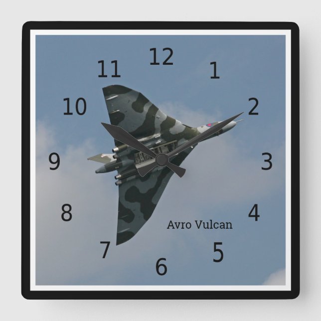 Avro Vulcan Delta Wing Bomber, personalizable Square Wall Clock (Front)