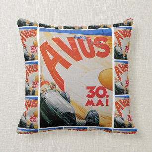 Avus Automobile Racing Poster Cushion