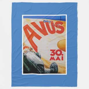 Avus Automobile Racing Poster Fleece Blanket