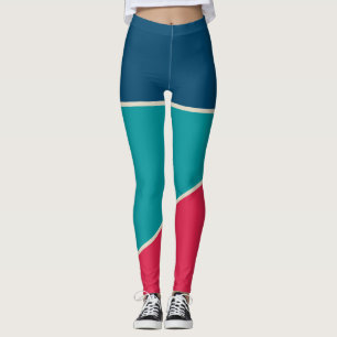 avy blue Blue teal red stylish vintage colour bloc Leggings