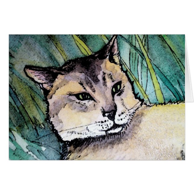 Avyssinian Cat Card by Molly Harrison (Front Horizontal)