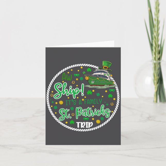 Aw It's A Saint Partrick Cruise Trip Family Reunio Card (Front)