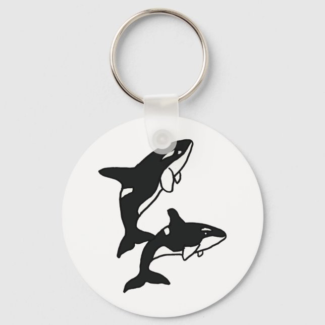 AW- Leaping Killer Whales Key Ring (Front)