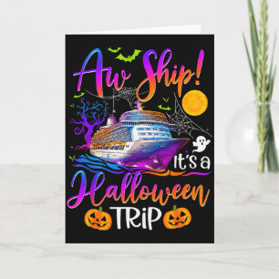 Aw Ship Halloween Family Cruise Crew Family Vacati Card