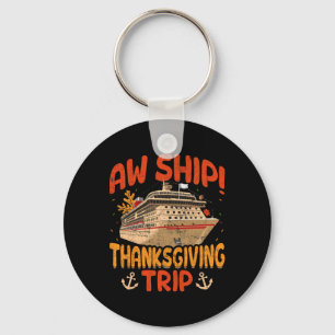 Aw Ship Thanksgiving Trip Cruise Ship Autumn Leave Key Ring