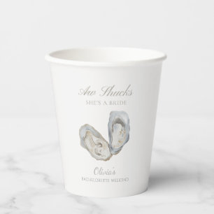 Aw shucks she’s a bride bachelorette paper cups
