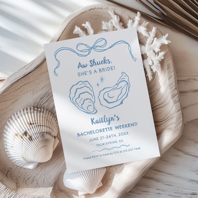 Aw Shucks She's A Bride Bachelorette Weekend Invitation (Creator Uploaded)