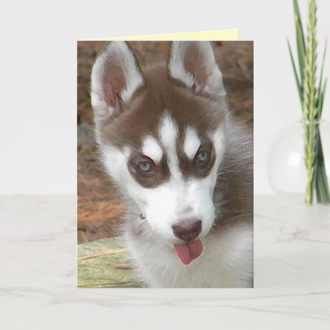 AW- Siberian Husky Birthday Card (Front)