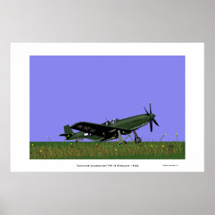 "Awaiting Allocation" P51B Mustang England 1942 Poster