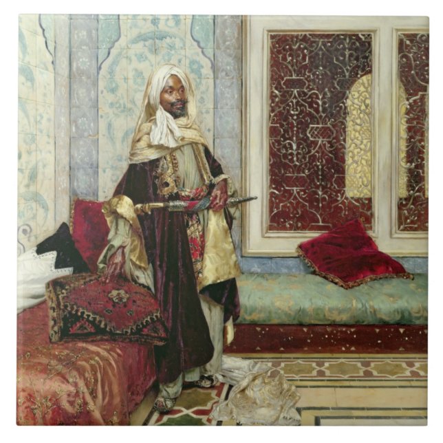 Awaiting an Audience (oil on panel) Tile (Front)