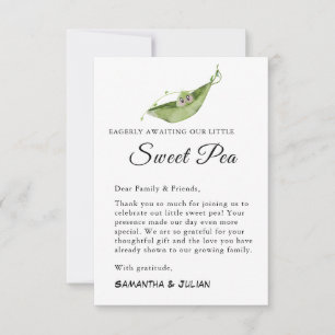Awaiting Our Little Sweet Pea Thank You Card