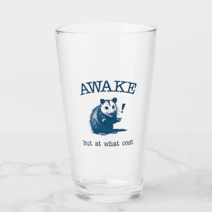 Awake But at What Coast Opposum Possum Retro Glass