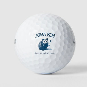 Awake But at What Coast Opposum Possum Retro Golf Balls