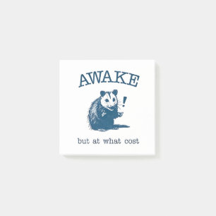 Awake But at What Coast Opposum Possum Retro Post-it Notes