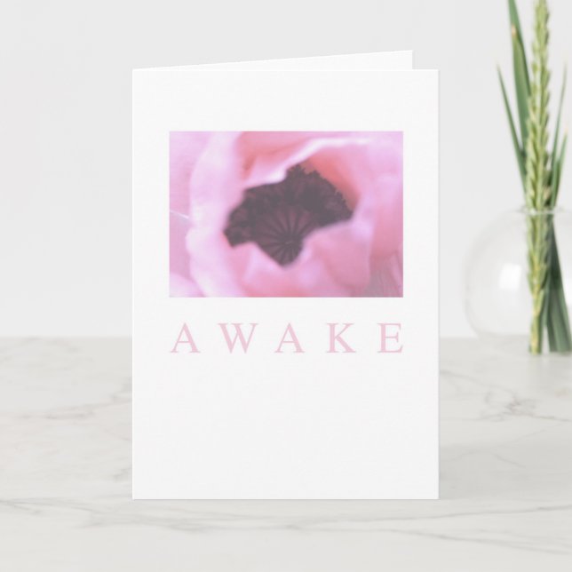 Awake Card: Pink Poppy Card (Front)