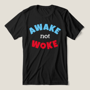 Awake Not Woke Free Speech Red Blue Tri-Blend Shirt