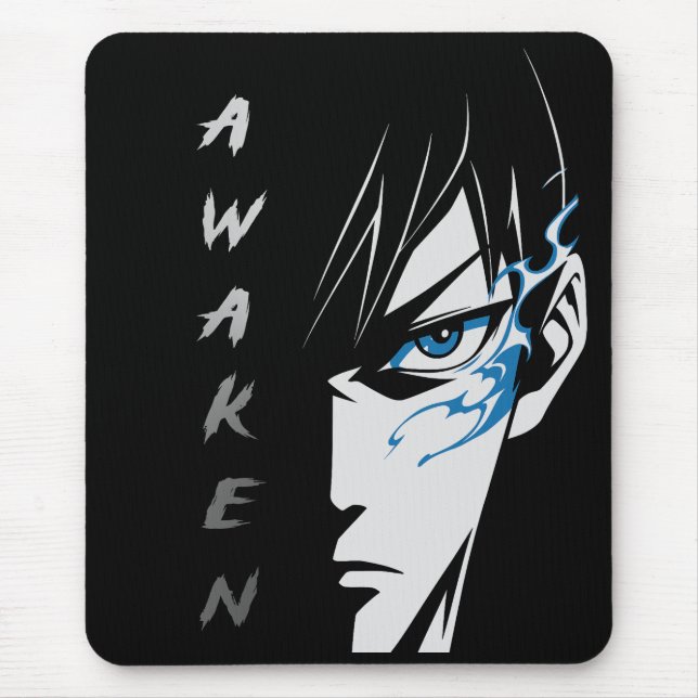 AWAKEN – Half Face Anime  Mouse Pad (Front)