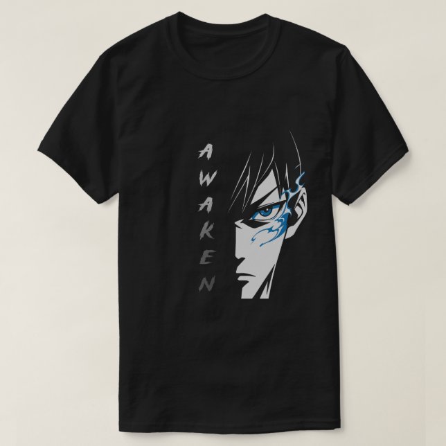 AWAKEN – Half Face Anime T-Shirt (Design Front)