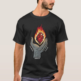 Awaken Inner Flame Sacred Heart Spiritual Graphic  T-Shirt