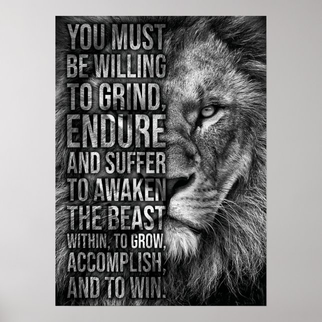 Awaken The Beast Within - Lion Hustle Poster (Front)