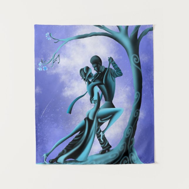 "Awakening Moon" – Romantic Surreal Dance Artwork Tapestry (Front)
