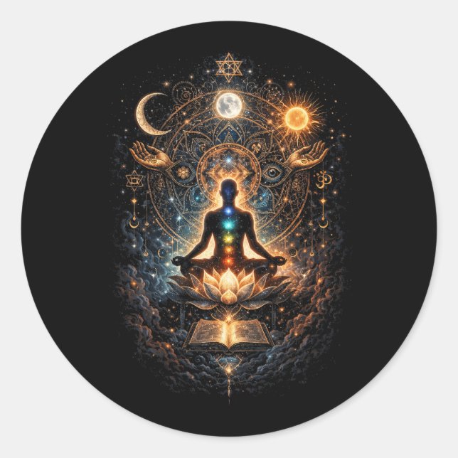 Awakening the Inner Cosmos Classic Round Sticker (Front)