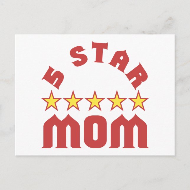 Award 5 Star Mum Postcard (Front)
