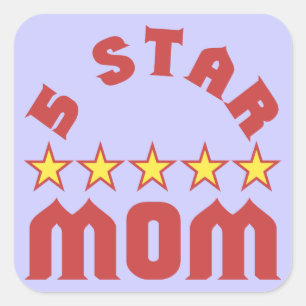 Award 5 Star Mum Square Sticker