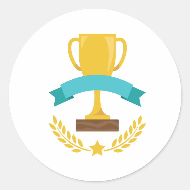 Award Cup Classic Round Sticker (Front)