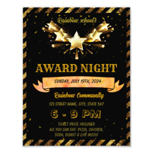 Award night school event template photo print