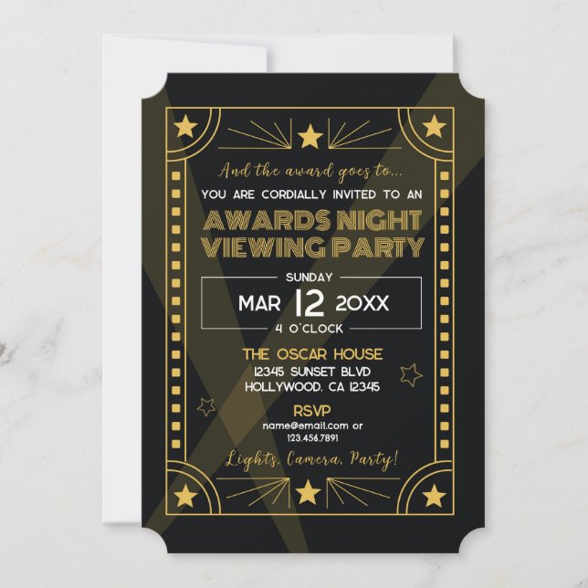 Award Night Viewing Party Invitation (Front)