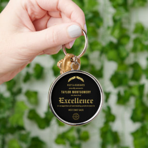 Award of Excellence with Business Logo Key Ring