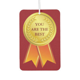AWARD RIBBON gold I + your backgr. & text Car Air Freshener