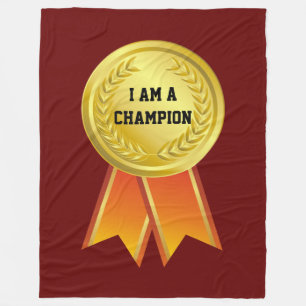 AWARD RIBBON gold I + your backgr. & text Fleece Blanket