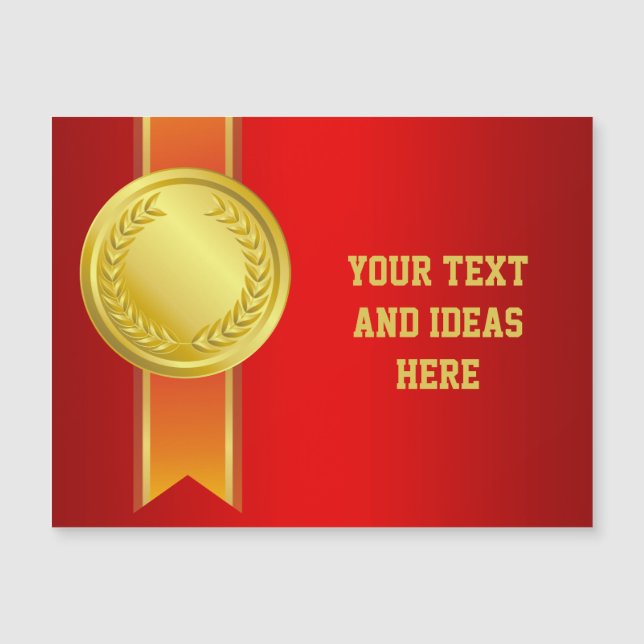 AWARD RIBBON gold II + your backgr. & text (Front)