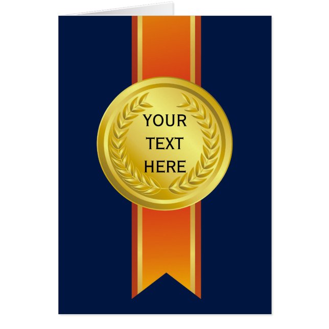 AWARD RIBBON gold II + your backgr. & text (Front)