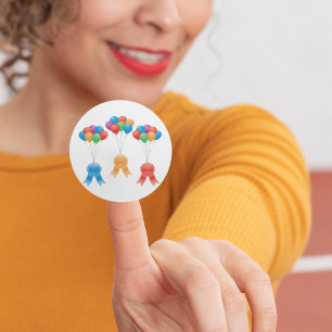 Award Ribbons And Ballons Classic Round Sticker
