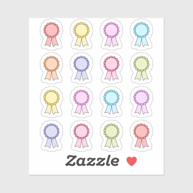 Award Ribbons Labels Achievement Reward Blank  (Sheet)