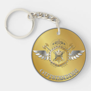 Award Winner Gold Silver Award Personalised NAME Key Ring