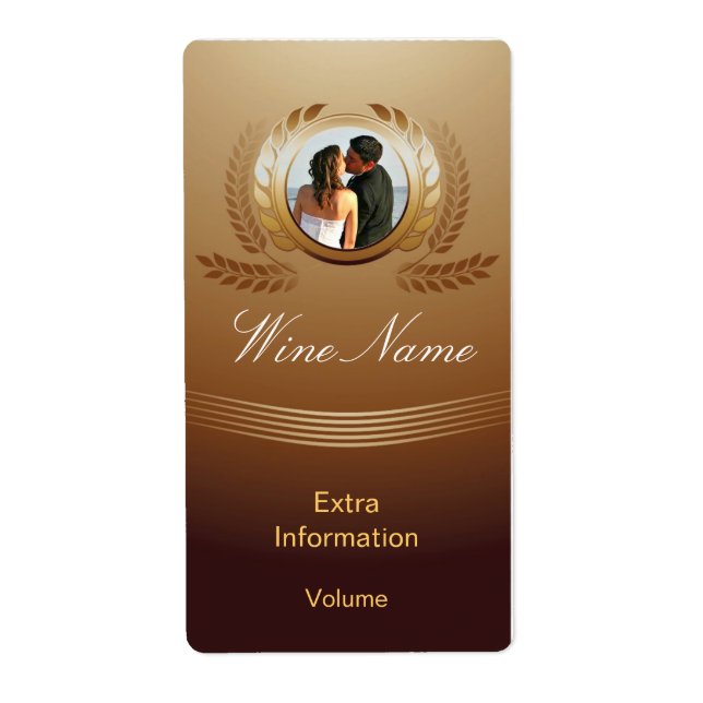 Award Winning Gold Wine Label With Kisses (Front)