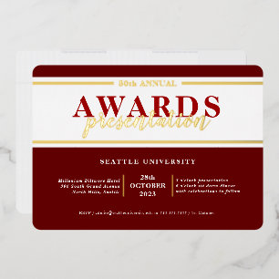 AWARDS DINNER modern event simple maroon red gold