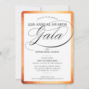 AWARDS GALA DINNER elegant business copper black Invitation