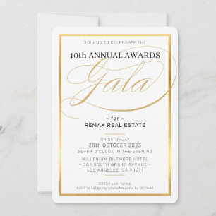 AWARDS GALA DINNER modern business elegant gold Invitation