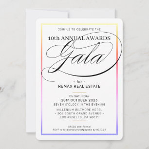 AWARDS GALA DINNER modern business rainbow black Invitation