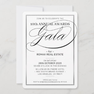 AWARDS GALA DINNER modern business silver black Invitation