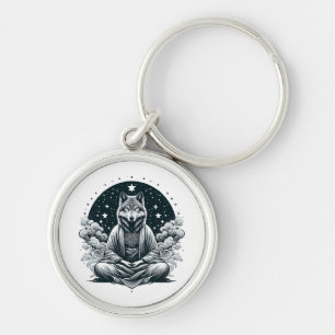 Aware Wolf Key Ring