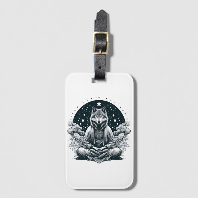 Aware Wolf Luggage Tag (Front Vertical)